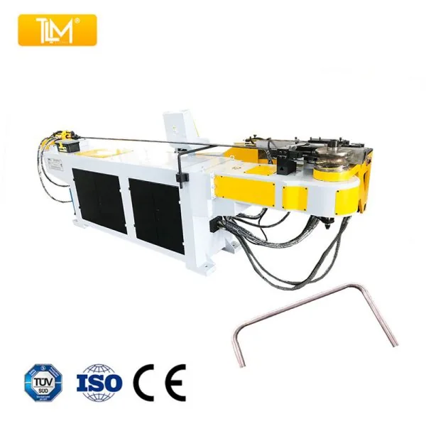Telhoo NC semi-automatic hydraulic tube bender with casting head bending a steel tube