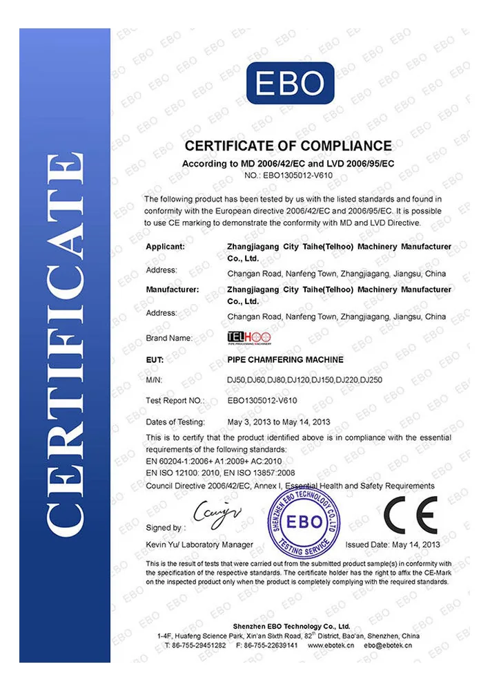 CE - Pipe Chamfering Machine