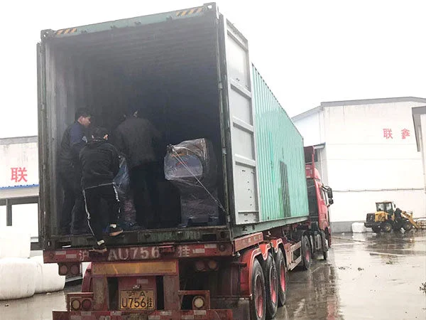 Container loading for exported pipe processing machinery