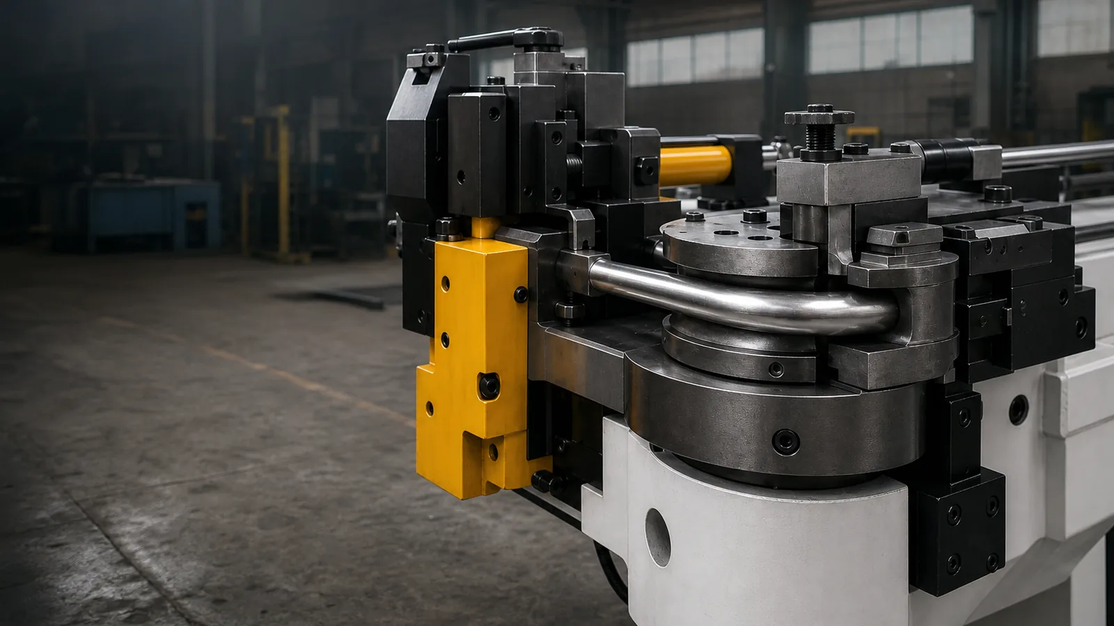 Rotary draw tube bending on a Telhoo CNC pipe bending machine